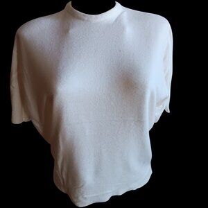 Women's Large 38 Crewneck Sweater Vintage Penneys Buttery Acrylic Cropped